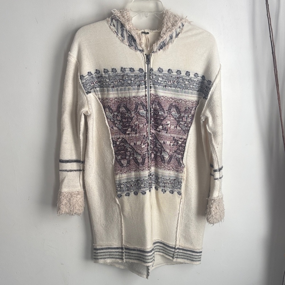 Free People | Nordic Knit Alpine Escape Long Zip Up Sz M - Picture 5 of 17